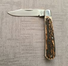 Todd Davison Sambar Stag Trapper...Cpm154..3 13/16" closed..jeweled liners..#2374...New from maker 