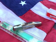 J A Henckels Congress Knife w/ Great Stag Handles w/ Step Down Bolsters -NOS in Orig Box