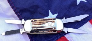 *Prototype* Bulldog Brand HAND MADE 4 Blade Baby Elephant Toe w/ Sweet Stag Handles +Elephant Shield