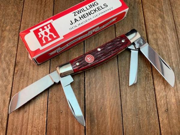 Henckels by Boker Congress Mahogany Red Pin Feather Jigged Bone Henckels by Boker Congress Mahogany Red Pin Feather Jigged Bone