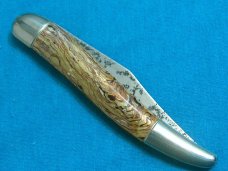 VINTAGE FANCY HANDLE HAMMER BRAND USA BROWN FOLDING POCKET TOOTHPICK TICKLER FISH KNIFE KNIVES OLD