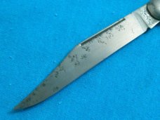 VINTAGE FANCY HANDLE HAMMER BRAND USA BROWN FOLDING POCKET TOOTHPICK TICKLER FISH KNIFE KNIVES OLD