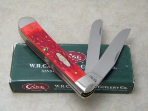 Case XX USA 2002 Dark Red Bone 6254 SS Trapper Knife in Box