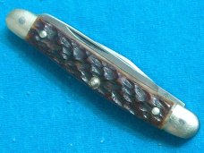 VINTAGE CARL SCHLEIPER GERMAN EYE BRAND BONE MUSKRAT 1970'S FOLDING POCKET FOLDER KNIFE KNIVES OLD