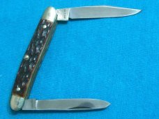 VINTAGE CARL SCHLEIPER GERMAN EYE BRAND BONE MUSKRAT 1970'S FOLDING POCKET FOLDER KNIFE KNIVES OLD