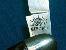 VINTAGE CARL SCHLEIPER GERMAN EYE BRAND BONE MUSKRAT 1970'S FOLDING POCKET FOLDER KNIFE KNIVES OLD