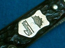 VINTAGE CARL SCHLEIPER GERMAN EYE BRAND BONE MUSKRAT 1970'S FOLDING POCKET FOLDER KNIFE KNIVES OLD