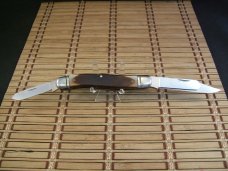 SCHRADE OLD TIMER 858 LUMBERJACK U.S.A. OLDER HIGH CARBON STEEL LARGE FOLDING POCKET KNIFE & SHEATH