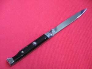 Vintage Italian INOX 9" Slant Bolster HORN Switchblade Knife