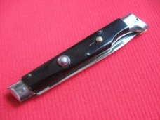 Vintage Italian INOX 9" Slant Bolster HORN Switchblade Knife