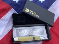 J A Henckels Stockman Pocket Knife w/ Buffalo Horn Handles +Pouch, COA & Hard Box -NOS