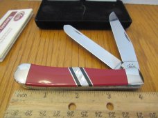 Case XX Exotic Red Coral, Onyx & Mother of Pearl Trapper Pattern # EX254 SS
