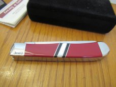 Case XX Exotic Red Coral, Onyx & Mother of Pearl Trapper Pattern # EX254 SS