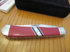 Case XX Exotic Red Coral, Onyx & Mother of Pearl Trapper Pattern # EX254 SS