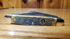 JA Henckels Jigged Bone Stockman Near Mint W/Box SS Blades. Not used, carried or re-sharpened. NICE!