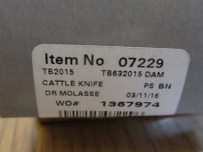 Case XX 2015 Tony Bose Dark Molasse Cattle Knife Pattern # TB632015  Damascus 