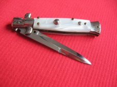 Oreste Dibon Italian 16cm. Cracked Ice STILETTO Switchblade Knife - New Old Stock
