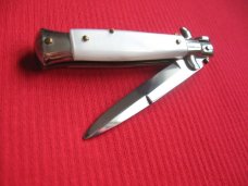 Oreste Dibon Italian 16cm. Cracked Ice STILETTO Switchblade Knife - New Old Stock
