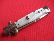 Oreste Dibon Italian 16cm. Cracked Ice STILETTO Switchblade Knife - New Old Stock