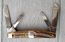 Rare Fight'n Rooster Congress Knife, Frank Buster Stag Cigar Band, Solingen Germany