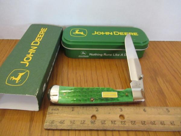 Case XX 2010 Green Bone John Deere Trapperlock Pattern # 6154L SS Case XX 2010 Green Bone John Deere Trapperlock Pattern # 6154L SS