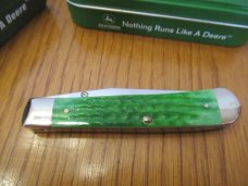 Case XX 2010 Green Bone John Deere Trapperlock Pattern # 6154L SS