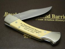Schrade + USA LTD Breaking The Sound Barrier Scrimshaw Lockback Knife & Pouch in Box