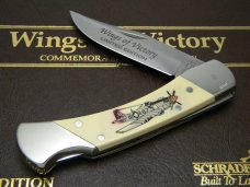 Schrade + USA LTD Wings of Victory Scrimshaw Lockback Knife & Pouch in Box