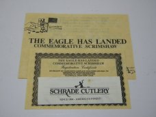 Schrade + USA LTD The Eagle Has Landed Scrimshaw Lockback Knife & Pouch in Box