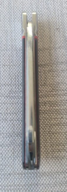 Robbie Ferreira Buffalo Horn Sheepsfoot Curved Jack..N690..4".. fluted bolsters ..Ostrich slip
