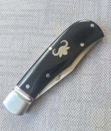 Robbie Ferreira Buffalo Horn Lanny...Buff Shield....N690..4".. fluted bolsters ..Ostrich slip
