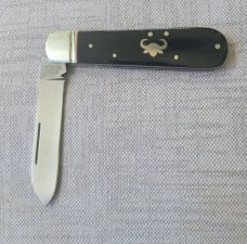 Robbie Ferreira Buffalo Horn Spear Jack ...Shield....N690..4".. fluted bolsters ..Ostrich slip
