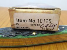 Case XX 2010 Hunter Green Bone Silver Script Large Stockman Pattern # 6375 SS