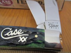 Case XX 2010 Hunter Green Bone Silver Script Large Stockman Pattern # 6375 SS