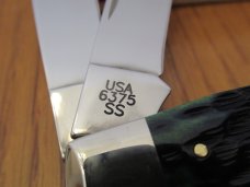 Case XX 2010 Hunter Green Bone Silver Script Large Stockman Pattern # 6375 SS