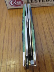 Case XX 2010 Hunter Green Bone Silver Script Large Stockman Pattern # 6375 SS