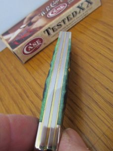 Case XX 2010 Hunter Green Bone Silver Script Large Stockman Pattern # 6375 SS