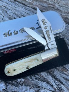 CASE XX ** 2007 EASTER "HE IS RISEN" NATURAL JIG BONE BARLOW