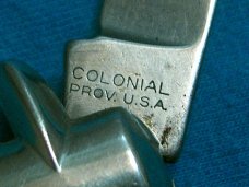 VINTAGE IMPERIAL USA FOLDING POCKET FISHTAIL BOWTIE KNIFE KNIVES OLD YELLOW HANDLE
