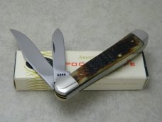 Case XX USA 6 Dot Bone 1984 New Grind 6249 Copperhead Knife in Box