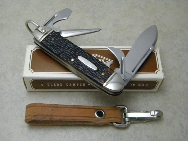 Western USA 901 Delrin Camp Scout Utility Knife & Leather Strap c.1980 - NIB Western USA 901 Delrin Camp Scout Utility Knife & Leather Strap c.1980 - NIB