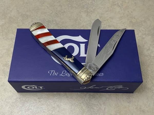 Colt CT 385 Red, White & Blue Freedom Trapper Knife in Box Colt CT 385 Red, White & Blue Freedom Trapper Knife in Box