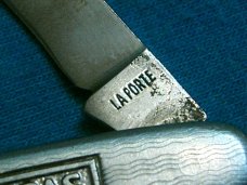 VINTAGE LA PORTE FOLDING POCKET EQUAL END PEN KNIFE KNIVES OLD AD ADVERTISING CERVECERIA CARACAS
