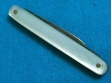 VINTAGE MEYER GERMANY PEARL MOP FOLDING POCKET FOB KNIFE KNIVES OLD EQUAL END CIGAR SMALL