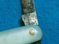 VINTAGE MEYER GERMANY PEARL MOP FOLDING POCKET FOB KNIFE KNIVES OLD EQUAL END CIGAR SMALL