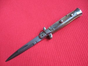 Vintage Rare Stamp 1950's Italian Picklock Stiletto E. MILTENBERG INC. Switchblade Knife