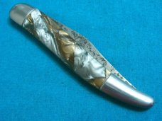 VINTAGE FANCY HANDLE HAMMER BRAND USA FOLDING POCKET TOOTHPICK TICKLER FISH KNIFE KNIVES OLD