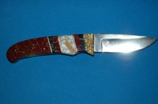 Brian Yellowhorse Exotic Stone Fixed Blade - Schrade#2 - 06/10