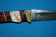 Brian Yellowhorse Exotic Stone Fixed Blade - Schrade#2 - 06/10
