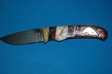 Brian Yellowhorse Exotic Stone Fixed Blade - Schrade#2 - 06/10